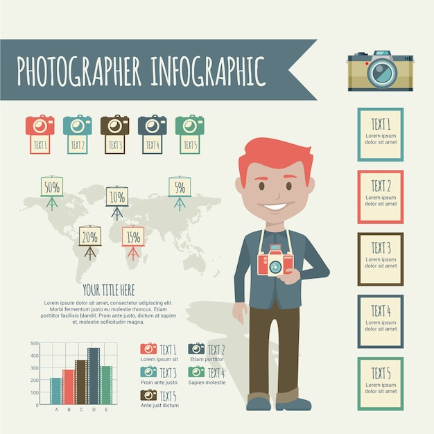 Vector fotografisch proces infografie