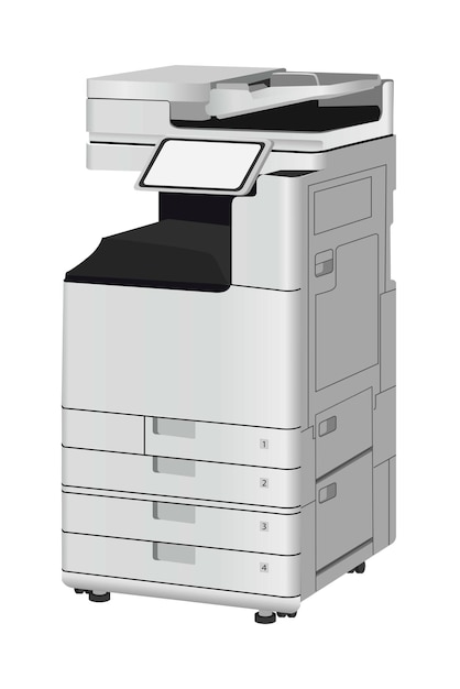 Fotokopie-machine 3D geïsoleerde illustratie