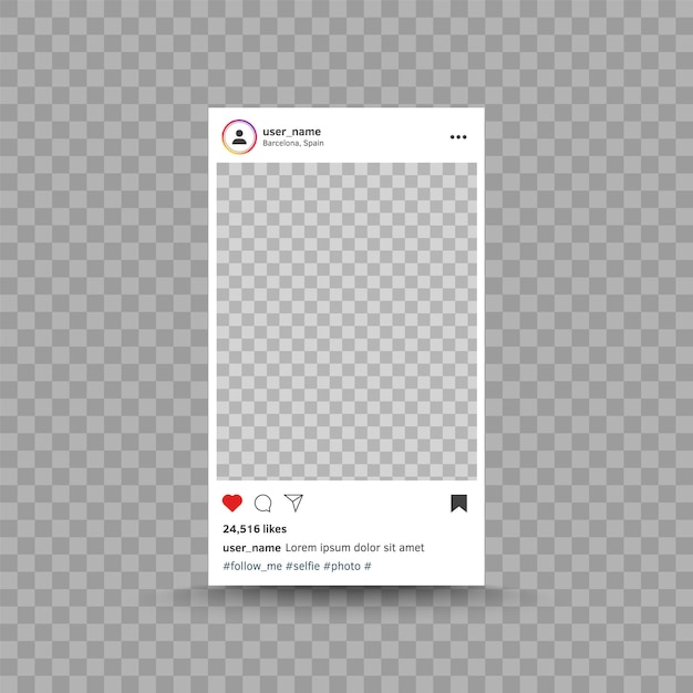 Fotolijst geïnspireerd door instagram post interface sjabloon sociale media moderne ui ontwerp vector foto...
