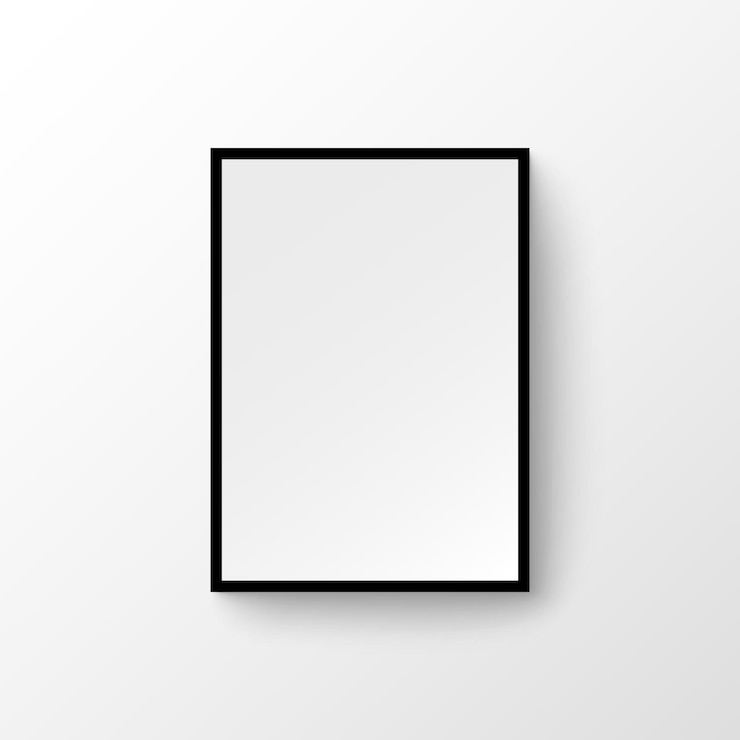 Vector fotolijst muur afbeelding. leeg hout schilderij moderne fotolijst galerij ontwerp.