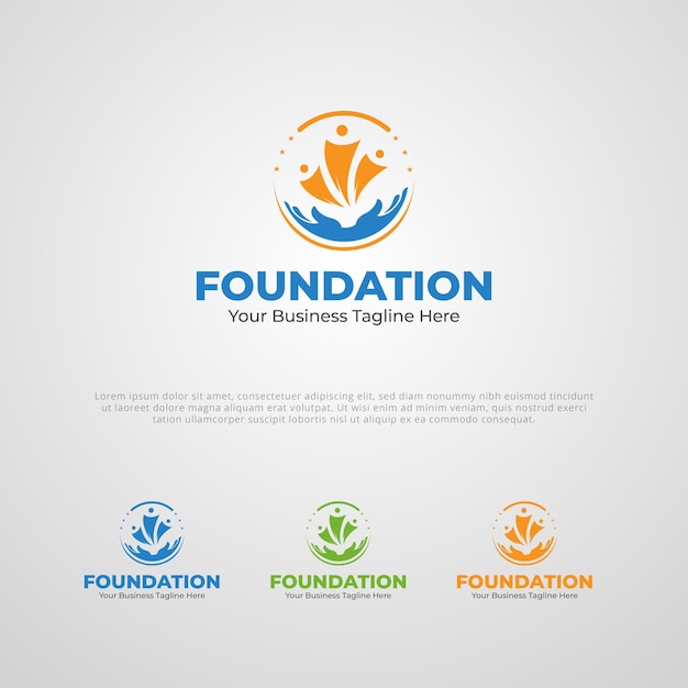 Foundation or community vector company logo design template