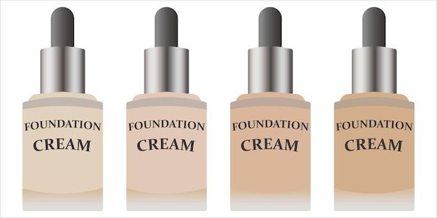 foundation cream set icon vector illustration symbol