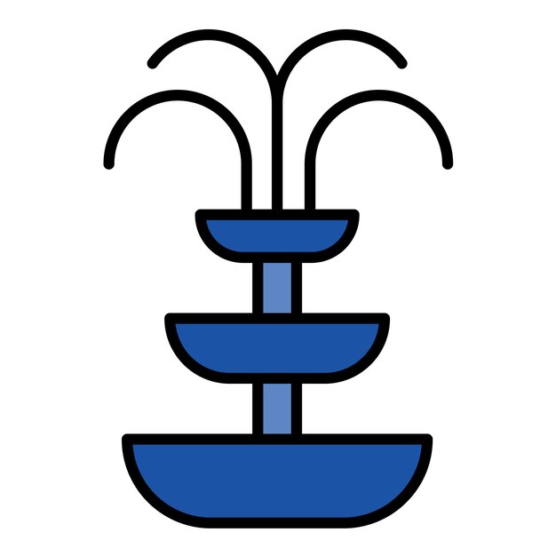 분수 평평 한 그림