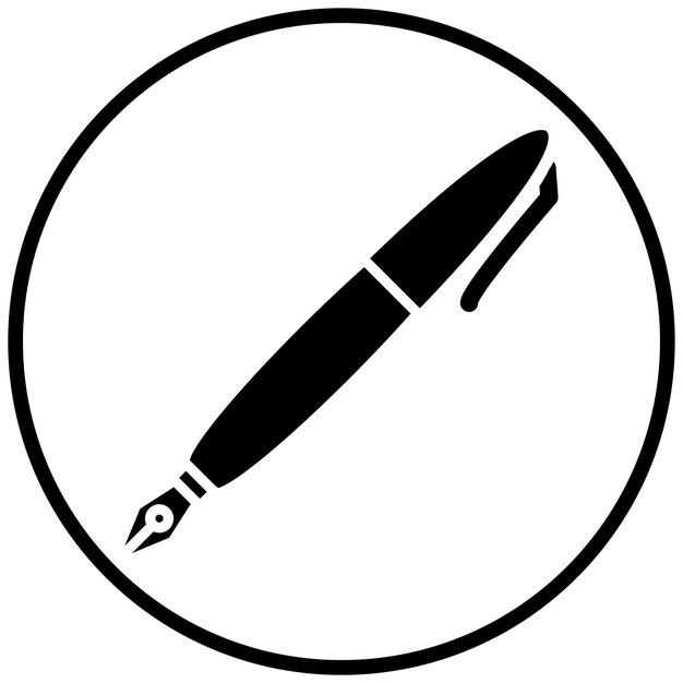 Vector fountain pen icon style