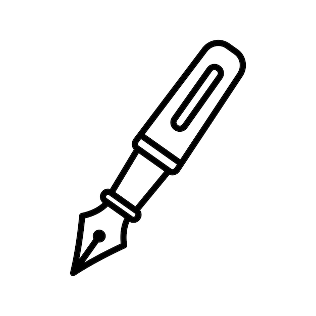 fountain pen icon vector design template in white background