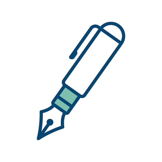 шаблон векторного дизайна значка перьевой ручки на белом фоне