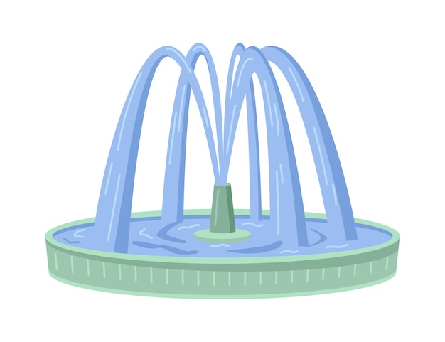 Vector fountain with jets and splashes of water