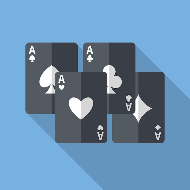 Vector four aces playing cards