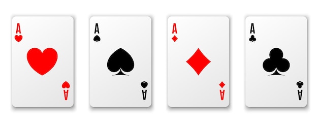 Four aces poker winning hand heart ace