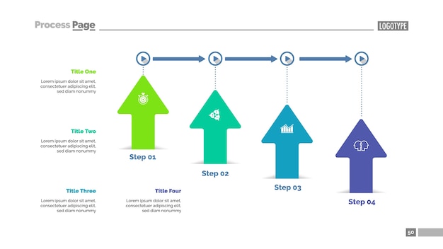 Modello di presentazione del flusso di lavoro di quattro frecce