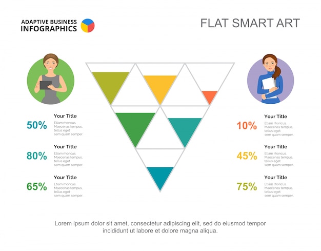 Vector four bars financial chart slide template