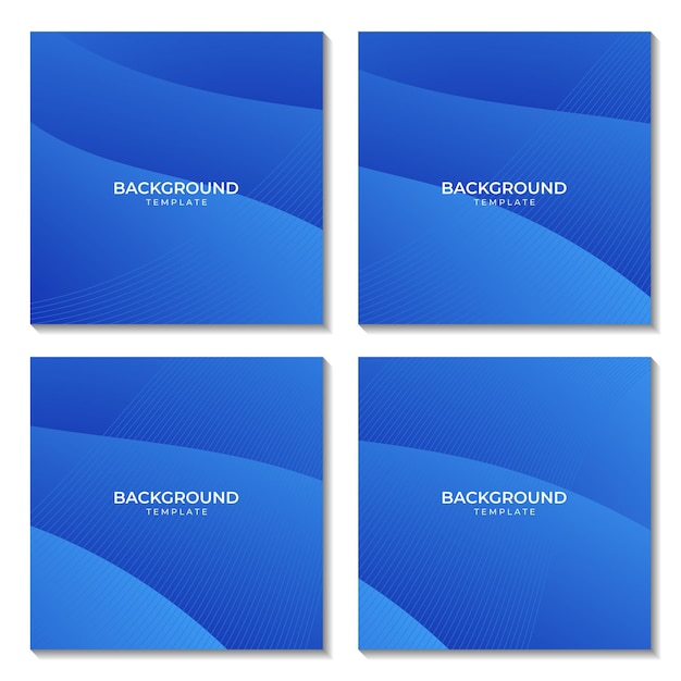 Four blue and white business cards with blue background.