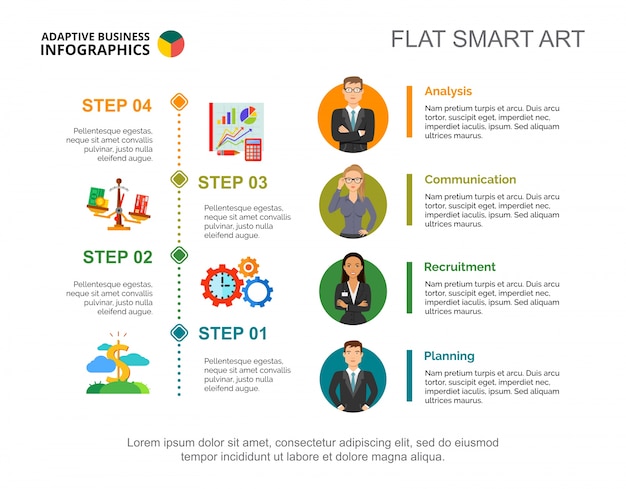 Four Business Steps Slide Template