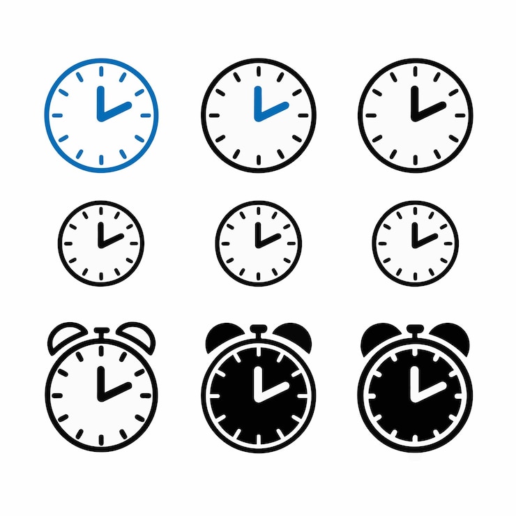 Vector four clocks with different time zones one says 5 00