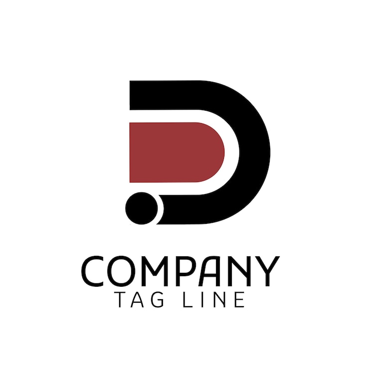 Vector four colorful d logos with the text company tag line