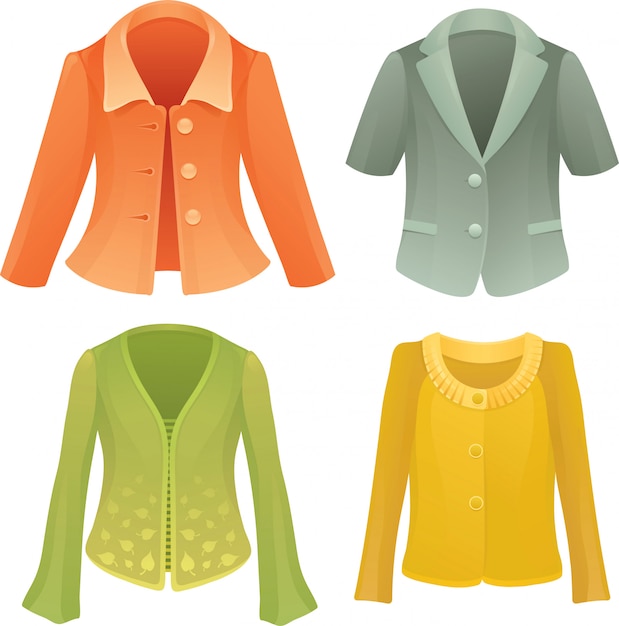 Vector four colorful vector jackets