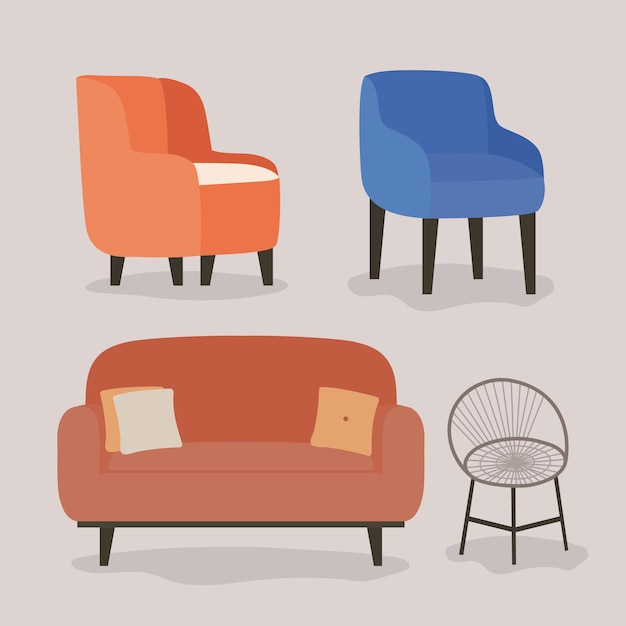 Four comfy furniture