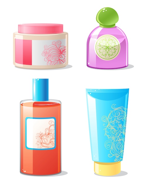 Four cosmetics containers