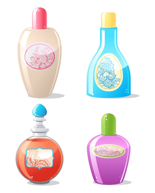 Four cosmetics containers