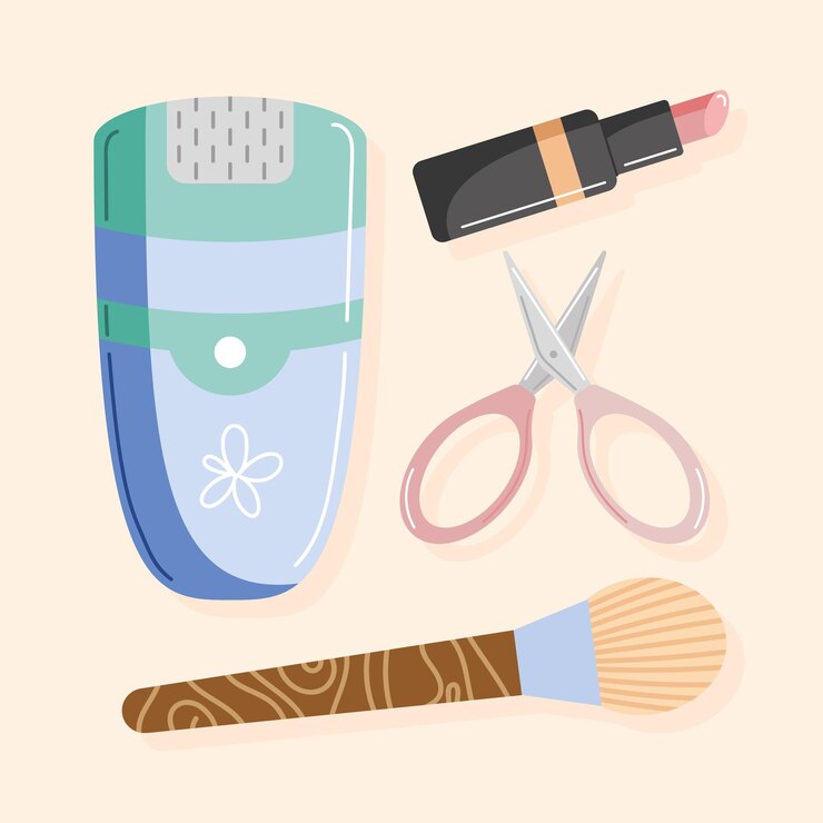 Vector four cosmetics products icons