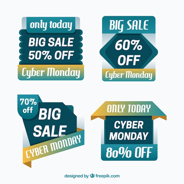 Four cyber monday badges