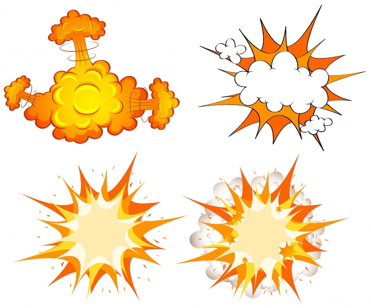 Vector four design of cloud explosions