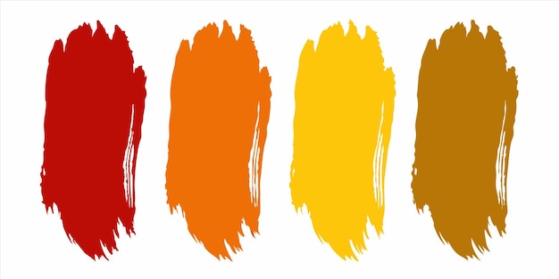 オレンジと黄色の異なる色を持つ4つの異なる色の線