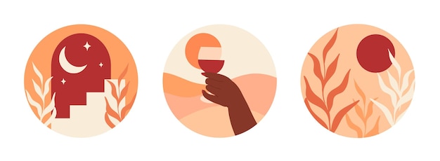 Вектор Четыре разных логотипа для дегустации вин