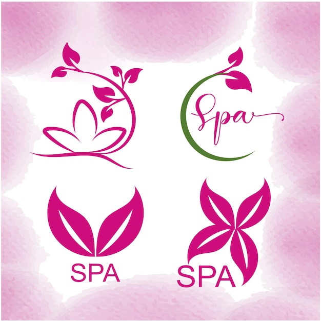 Four different logos for spa and spa.