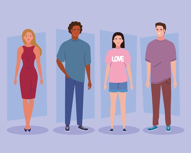 4人の多様性人のキャラクター