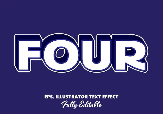 Vector four   editable text effect