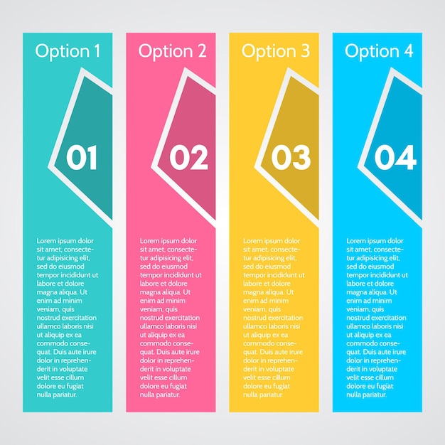 Quattro elementi di progettazione infografica modello di progettazione infografica passo dopo passo illustrazione vettorialexa