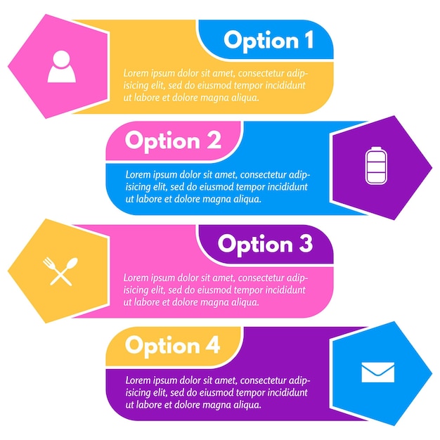 Four elements of infographic design with icons step by step infographic design template vector illustrationxa