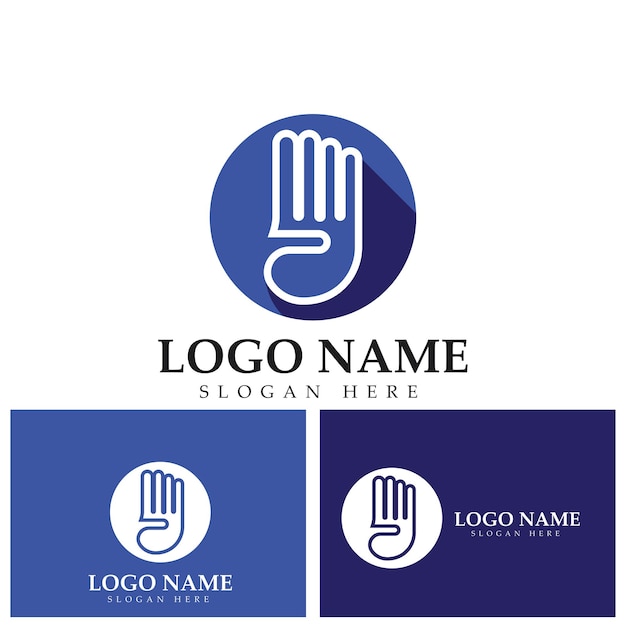 Four finger hand gesture logo vector icon