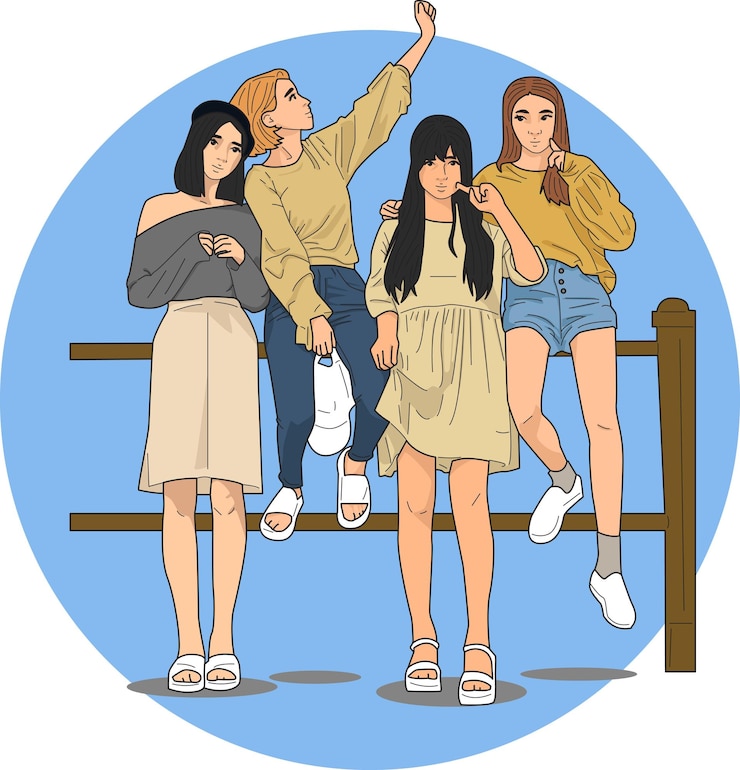 4人の女の子