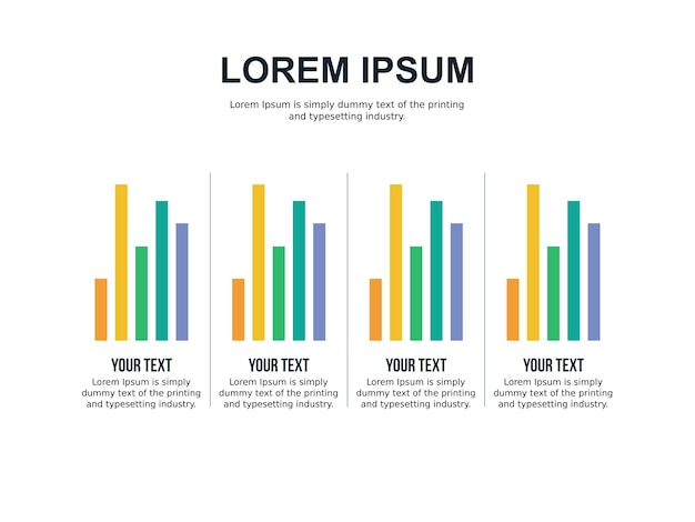 Vector four graph comparison and statistics slide template