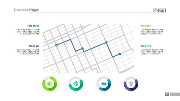 Vector four grid points slide template