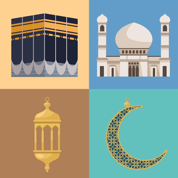 4 개의 hajj mabrur 아이콘