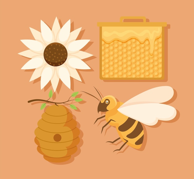 Four honey icons