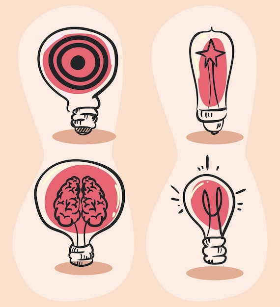 Four idea bulbs