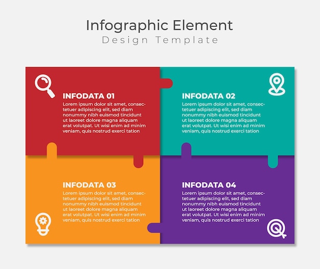 Four infographic template with squares Can be used for workflow layouts and diagrams