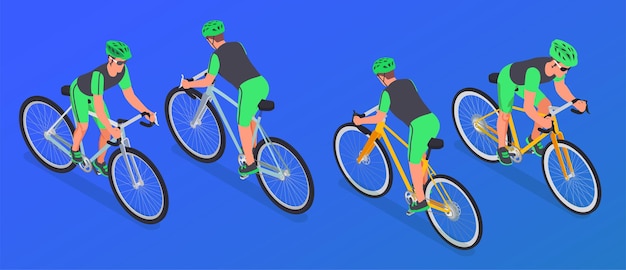 Four isometric cyclists