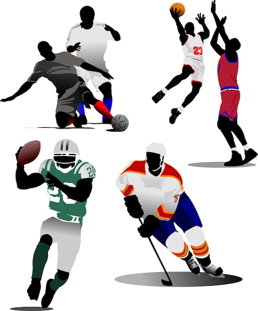 ベクトル 4 種類のチーム スポーツ ゲーム ベクター イラスト