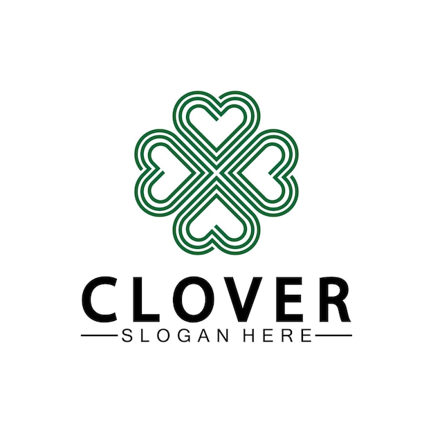 Four Leaf Clover Ornamental Logo Template Illustration Design