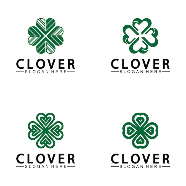 Four Leaf Clover Ornamental Logo Template Illustration Design