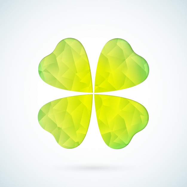 Four leaves green clover in abstract style