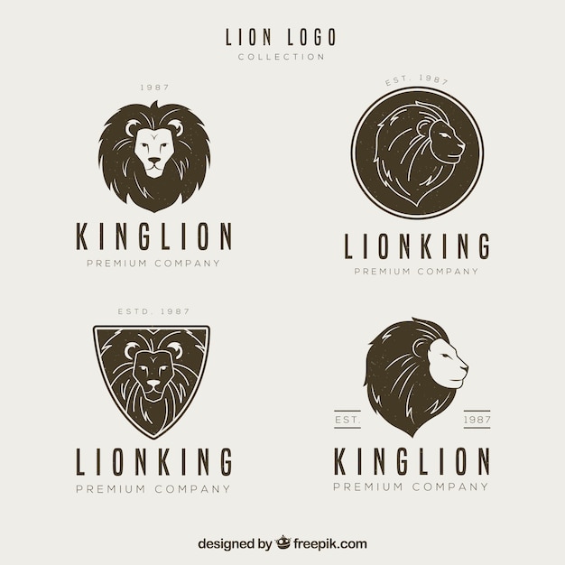 Four lion logos