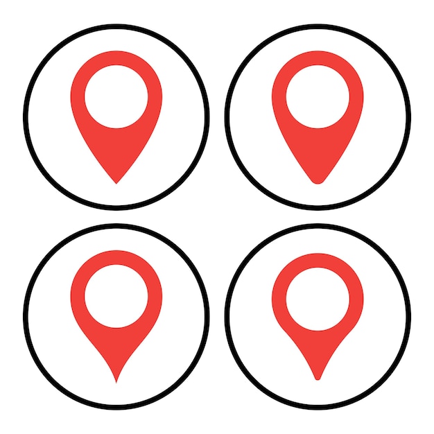 Four location pins in circles