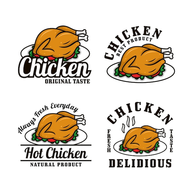 Four logos for a chicken company