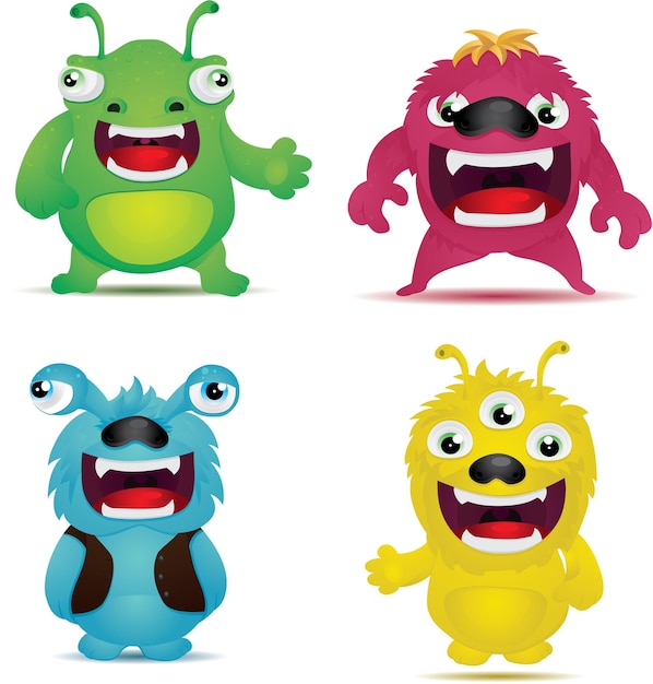 Four Monster Animal Cartoon